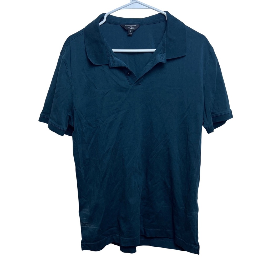 Banana‎ Republic Luxe Touch Performance Polo Shirt Teal Green Mens M Golf Pickle - Picture 1 of 7